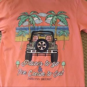 Jadelynn Brooke orangish pink tee